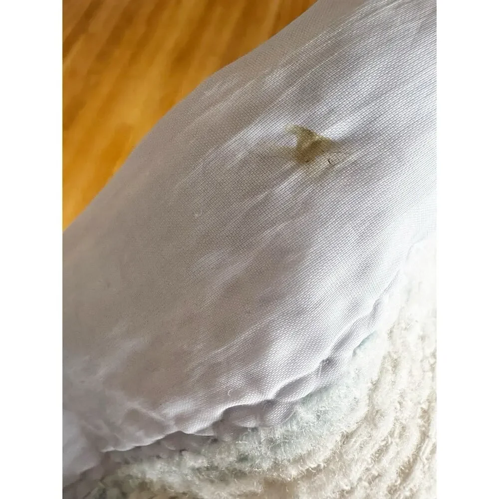 Vintage Cotton Woven Baby Blanket Blue Embroidered Waffle Satin Trim Large 68x88